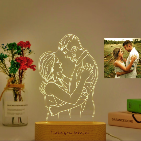 Lampe photo 3D personnalisée avec gravure photo, lampe veilleuse, cadeau de mariage