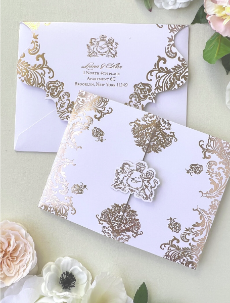 Faire part en papier ouverture croisé Royale