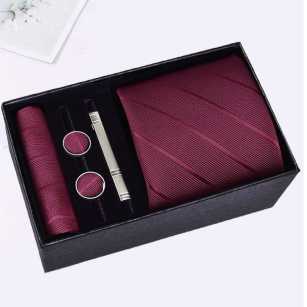 Boîte Cadeau ensemble De 5 Cravates Pour Hommes Avec Cravate Rayée De 8 Cm