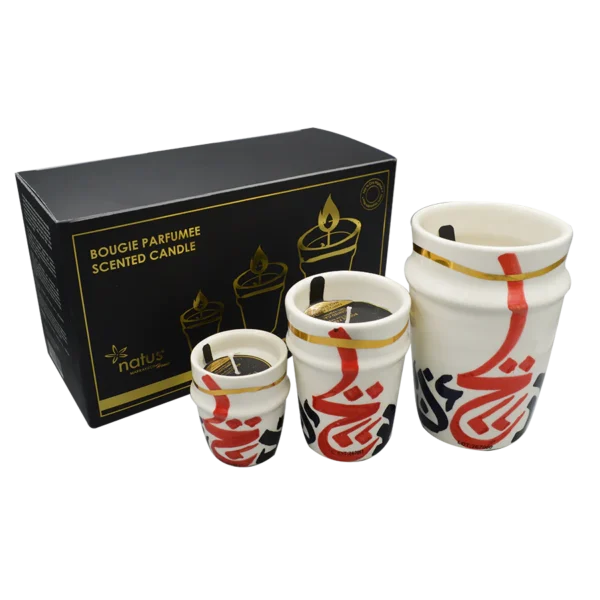 SET 3 BOUGIES PARFUMÉES - CALLIGRAPHIE